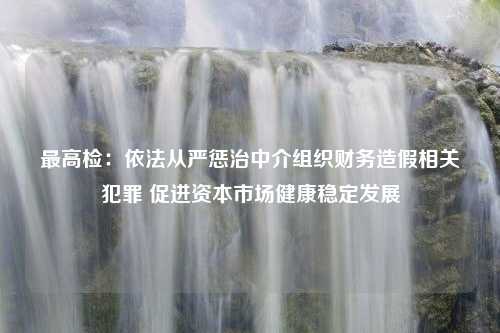 最高检：依法从严惩治中介组织财务造假相关犯罪 促进资本市场健康稳定发展