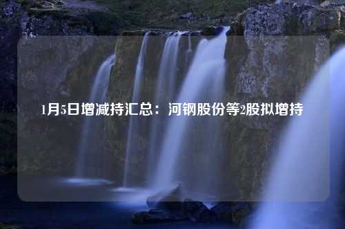 1月5日增减持汇总：河钢股份等2股拟增持