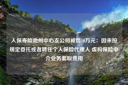 人保寿险池州中心支公司被罚10万元：因未按规定委托或者聘任个人保险代理人 虚构保险中介业务套取费用