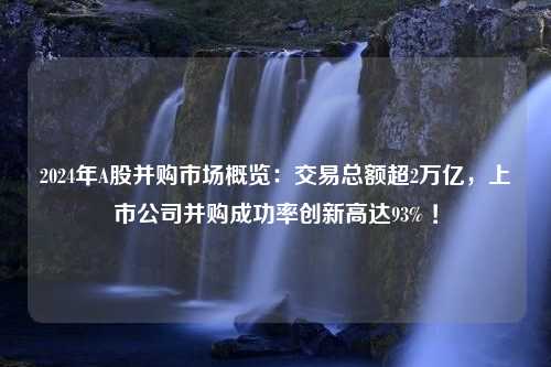 2024年A股并购市场概览：交易总额超2万亿，上市公司并购成功率创新高达93% ！