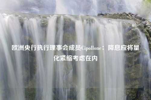 欧洲央行执行理事会成员Cipollone：降息应将量化紧缩考虑在内